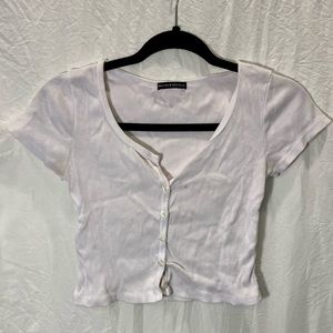 White button up brandy Melville top